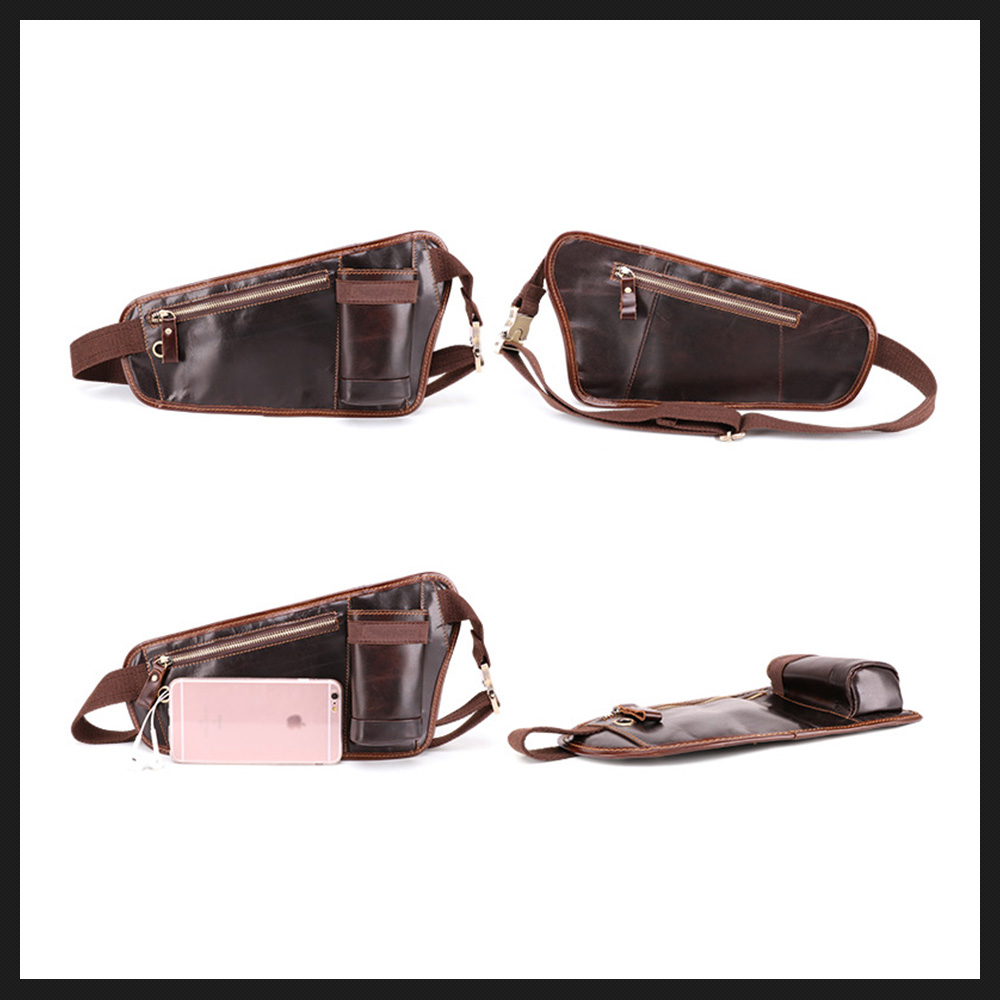 Whatna 斜めがけ ボディバッグ ワンショルダー メンズ ショルダーバック 本革 牛革 ブラウン 茶色 6450 5