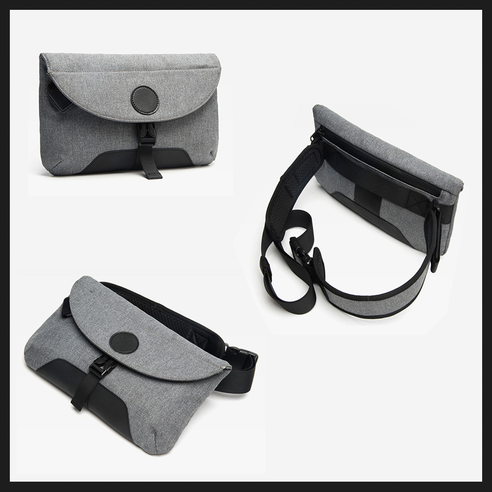 Whatnaショルダーバッグ メンズ 斜めがけ ボディバッグ B5 薄い ipad 9.7収納可 usbポート付き オックスフォード布 防水 耐磨耗 ビジネスバッグ 小さい 肩掛け バッグ 男性用 紳士用 グレー 2