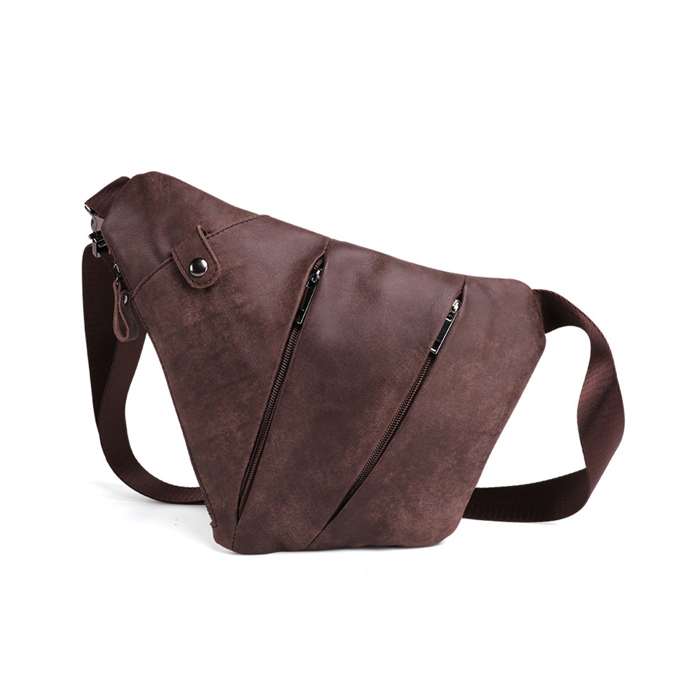 Whatna 斜めがけ ボディバッグ ワンショルダー メンズ ショルダーバック 本革 牛革 黒 ブラウン 茶 6353 1