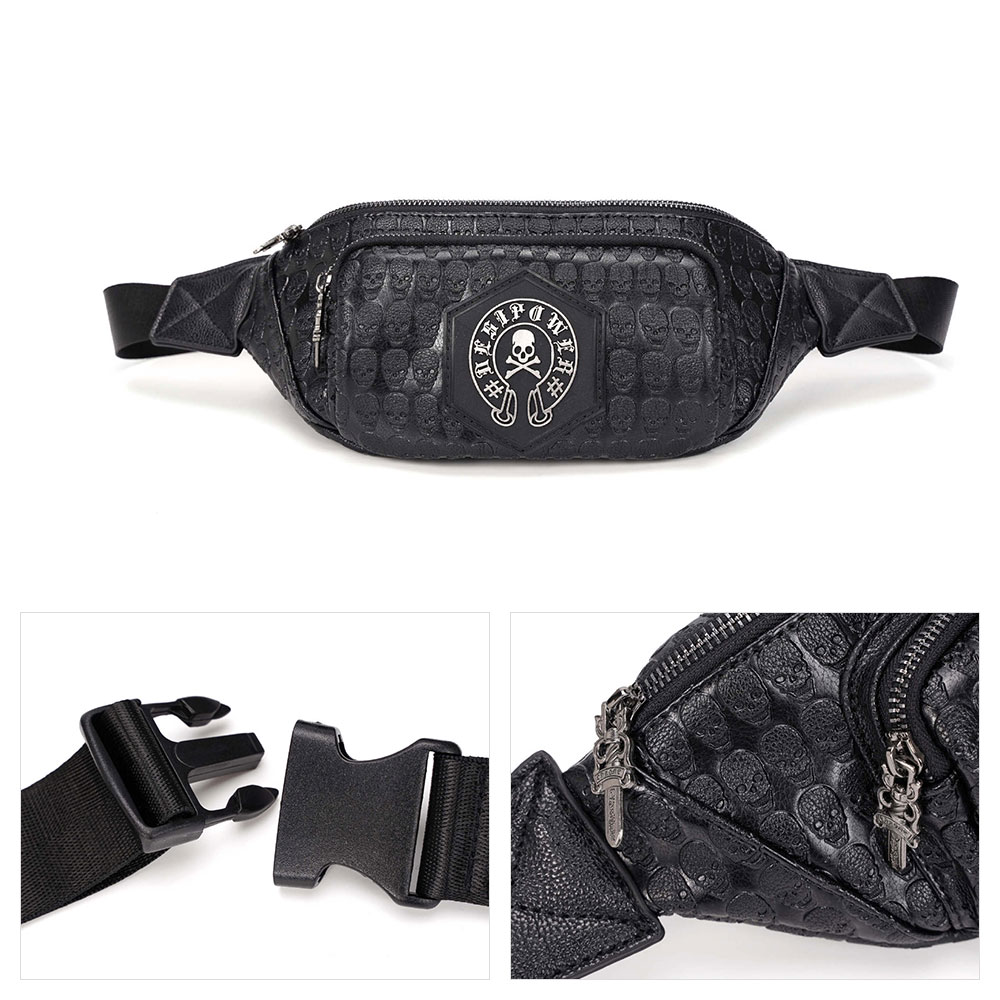 Whatna 3way革 ボディバッグ・ワンショルダーバッグ メンズ ウエストポーチ 本 革 厚手 レザー 斜め掛けバッグ スポーツバッグ 撥水 皮 バッグ 自転車 カジュアル 遠足 旅行 通勤 通学 黒 8