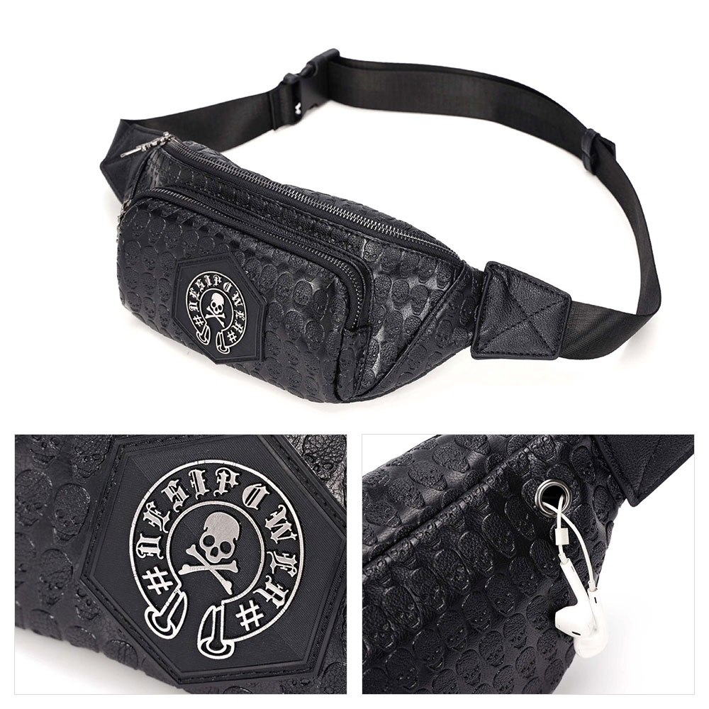 Whatna 3way革 ボディバッグ・ワンショルダーバッグ メンズ ウエストポーチ 本 革 厚手 レザー 斜め掛けバッグ スポーツバッグ 撥水 皮 バッグ 自転車 カジュアル 遠足 旅行 通勤 通学 黒 7