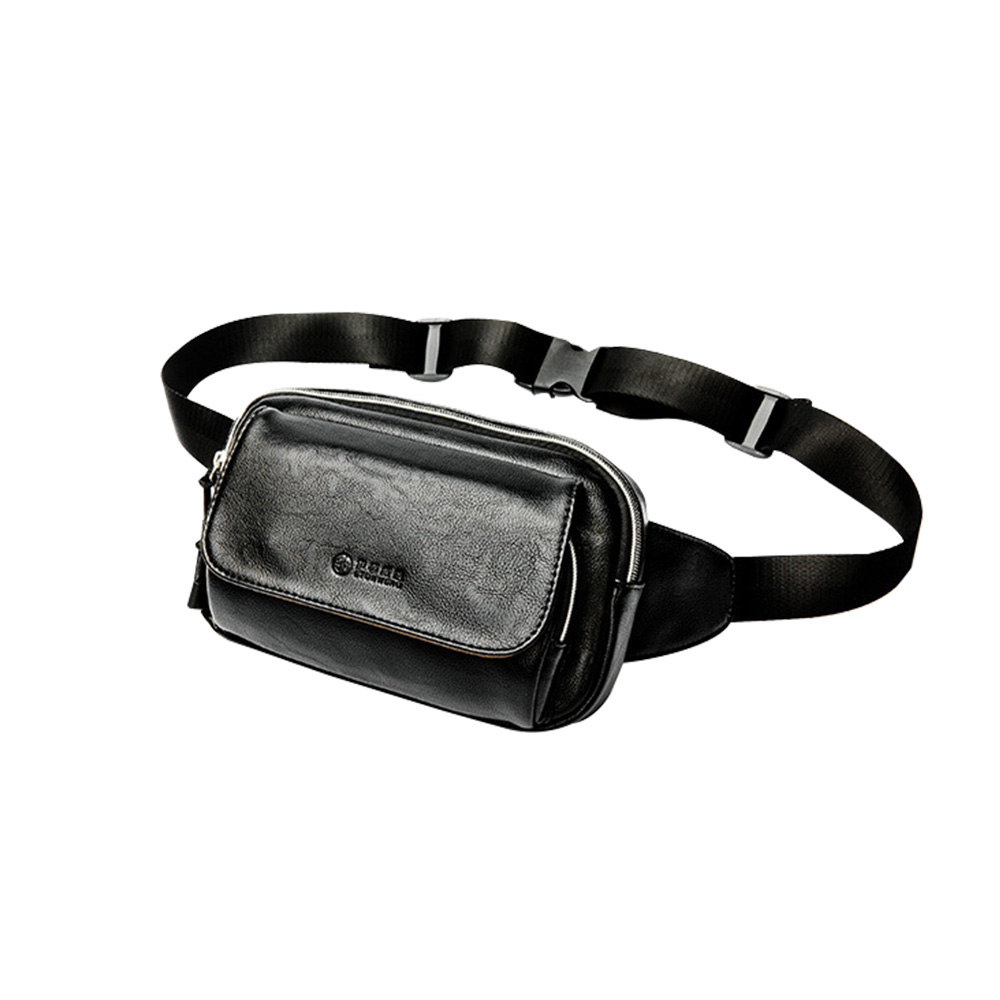 Whatna 3way 革 ボディバッグ・ワンショルダーバッグ メンズ ウエストバッグ 斜め掛け 軽量 スポーツバッグ 撥水 レザー バッグ ipadmini収納可 自転車 サイクリング ツーリング アウトドア 遠足 旅行 通勤 通学 黒(7728) 0