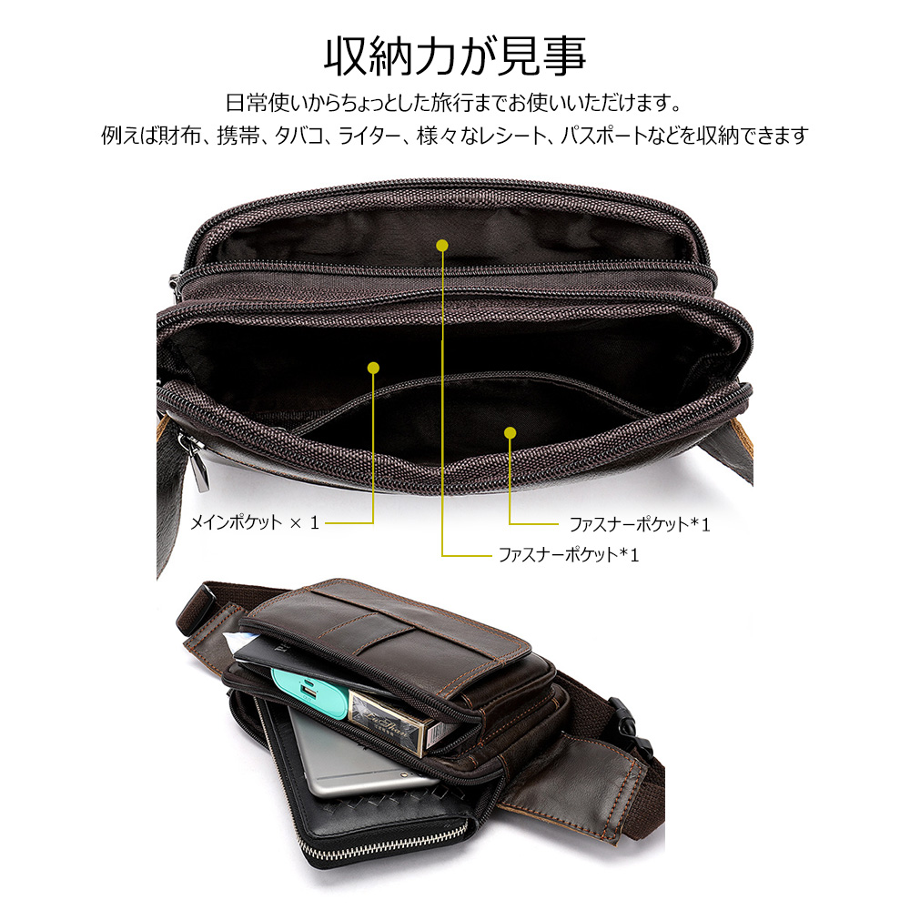 人気ブランド 海外通販 - 国内入手困難 牛革 Whatna ウエストポーチ レディース メンズ ウエストバッグ バッグ