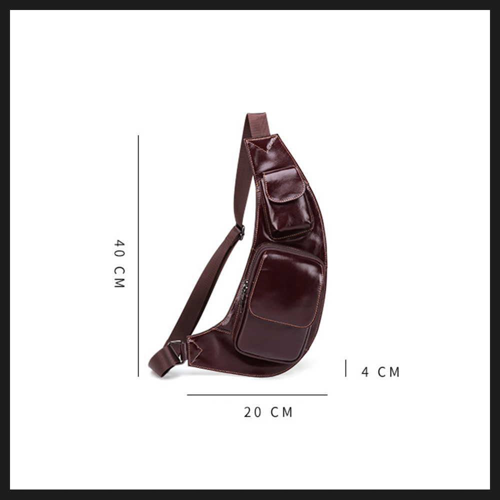 Whatna 斜めがけ ボディバッグ ワンショルダー メンズ ショルダーバック 本革 牛革  ブラウン  茶色 6454 7