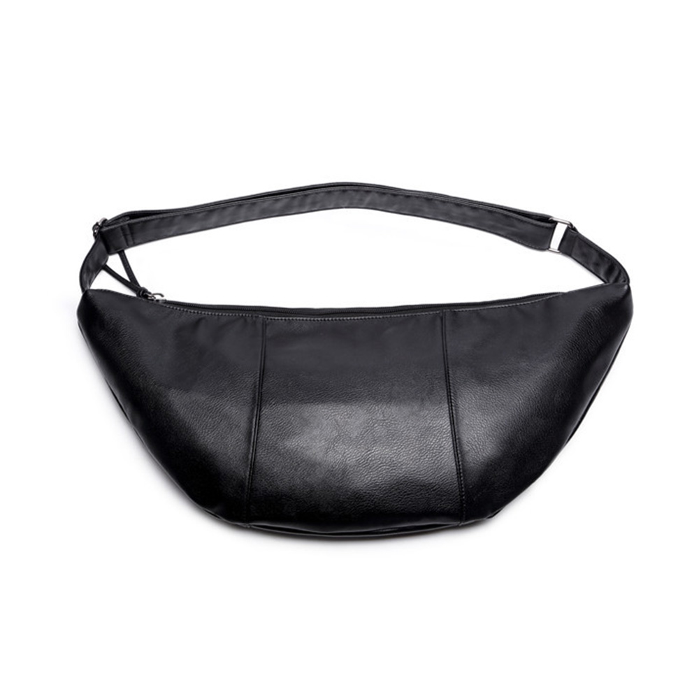 Whatna 2way 革 ボディバッグ・ワンショルダーバッグ メンズ  斜め掛け 13インチワイド PC 収納可 軽量 スポーツバッグ 撥水 レザー バッグ 自転車 サイクリング ツーリング アウトドア 遠足 旅行 通勤 通学 黒（633） 0