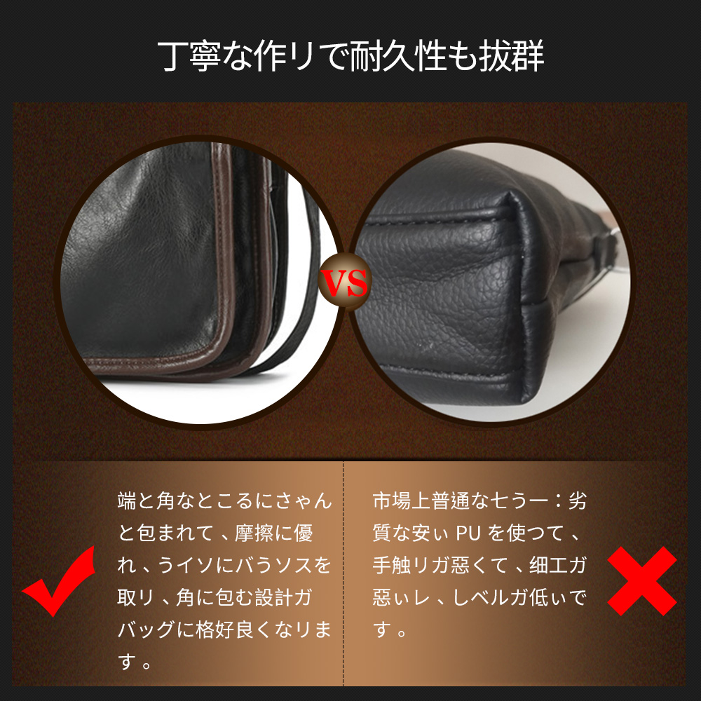 Whatna ショルダーバッグ メンズ メッセンジャーバッグ大容量 盗難防止 皮 革A4 サイズ 収納 通学 通勤鞄 軽量 実用 自転車 かばん男性用(6885) 7