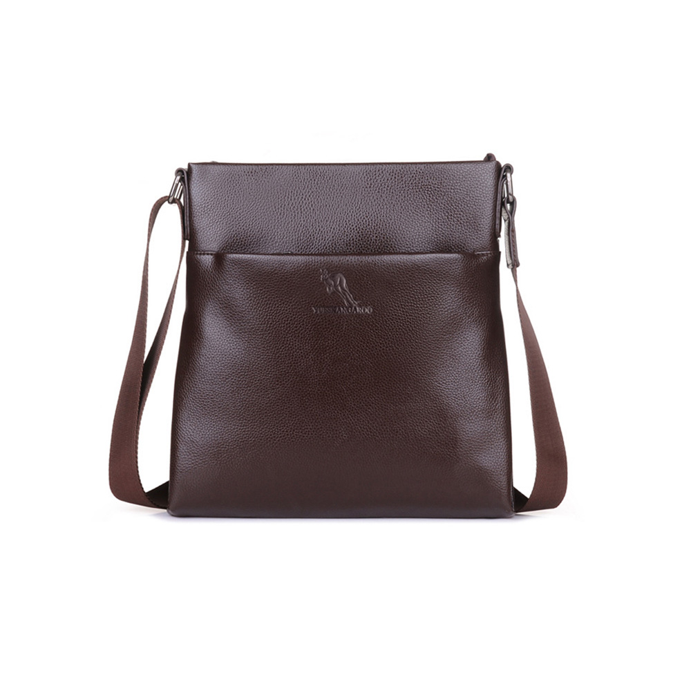 Whatna 2way革 ショルダーバッグ メンズ  ポシェット縦型iPad 収納可 人気型 耐久性 革 レザー 縦型 ビジネスバッグ メッセンジャーバッグ 斜め掛け黒 ブラック ブラウン全2色（HA-016） 1