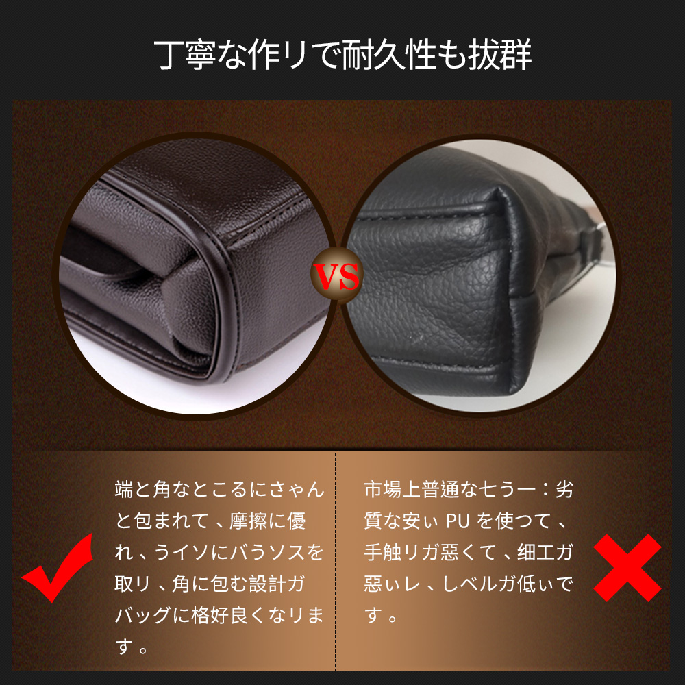 Whatna 2way革 ショルダーバッグ メンズ  ポシェット縦型iPad 収納可 人気型 耐久性 革 レザー 縦型 ビジネスバッグ メッセンジャーバッグ 斜め掛け黒 ブラック ブラウン全2色（HA-012） 7