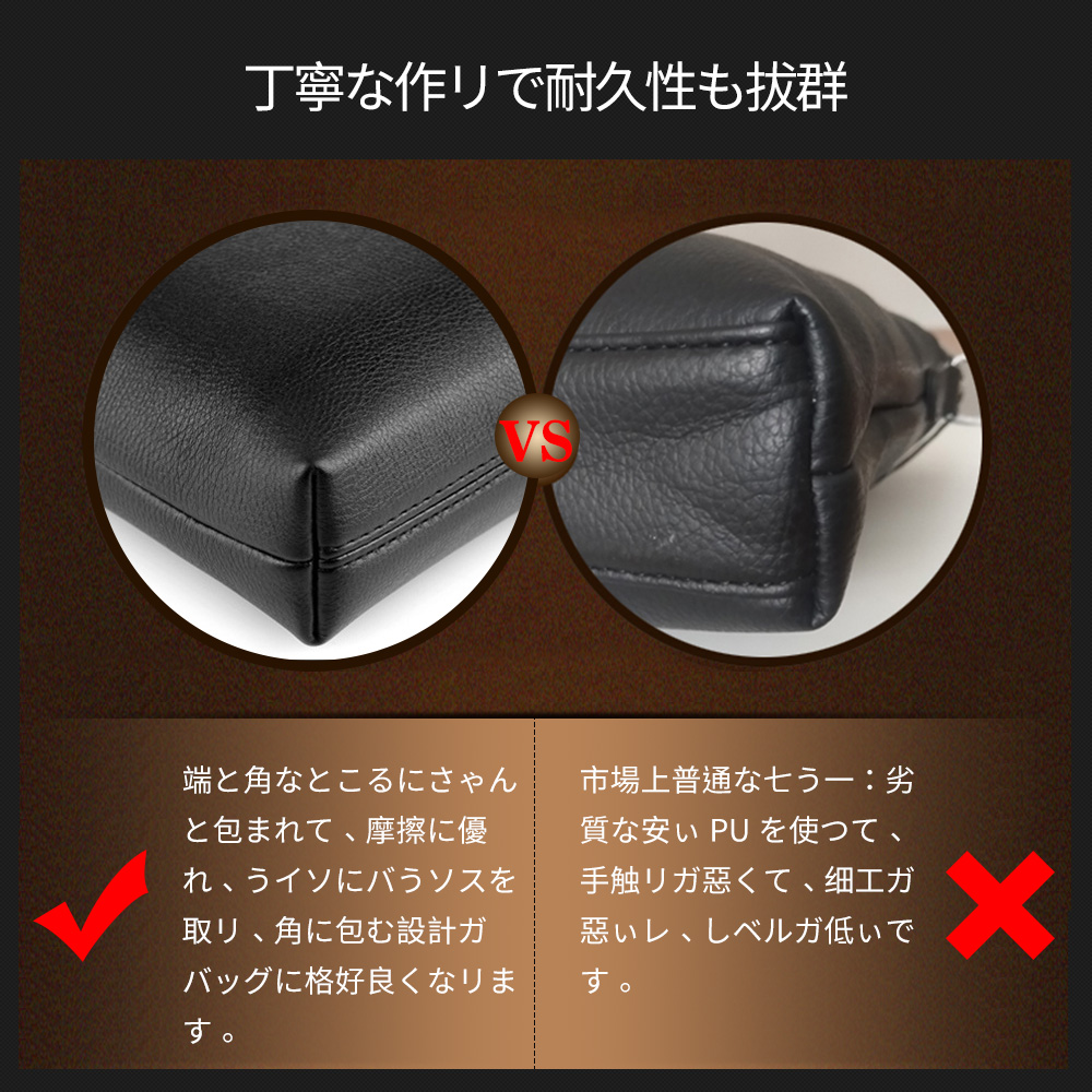 Whatna 2way革 ショルダーバッグ メンズ  ポシェット縦型iPad 収納可 人気型 耐久性 革 レザー 縦型 ビジネスバッグ メッセンジャーバッグ 斜め掛け黒 ブラック ブラウン全2色（HA-039） 8