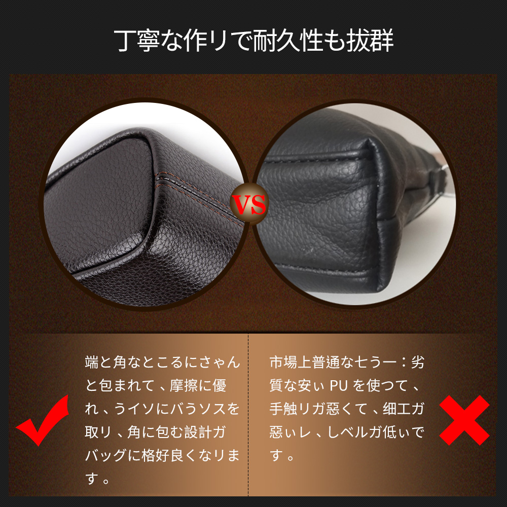 Whatna 2way革 ショルダーバッグ メンズ  ポシェット縦型iPad 収納可 人気型 耐久性 革 レザー 縦型 ビジネスバッグ メッセンジャーバッグ 斜め掛け黒 ブラック ブラウン全2色（HA-043） 8