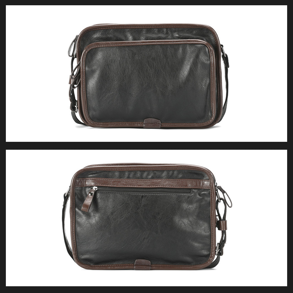 Whatna ショルダーバッグ メンズ メッセンジャーバッグ大容量 盗難防止 皮 革A4 サイズ 収納 通学 通勤鞄 軽量 実用 自転車 かばん男性用(6885) 0