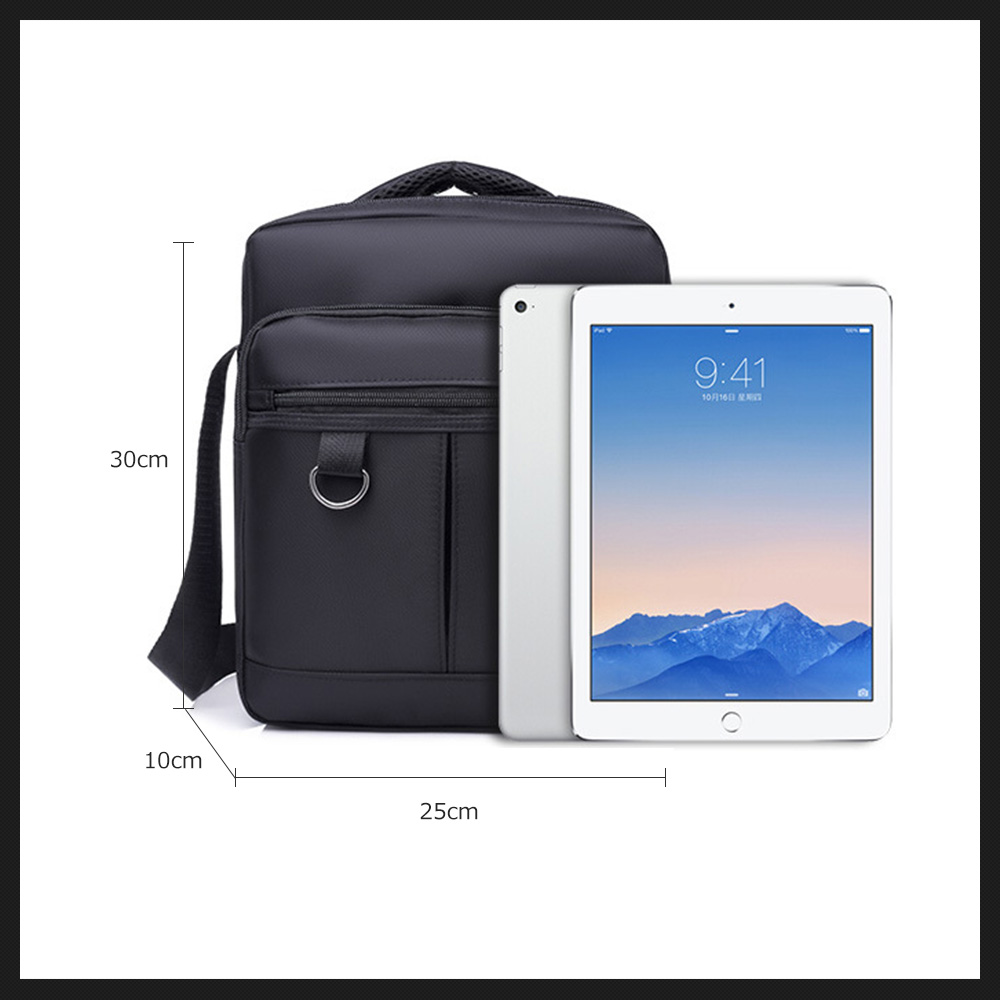 Whatna 2wayショルダーバッグ メンズ 斜め掛け 手提げ 縦型 ビジネスバッグ 小さめ メッセンジャーバッグ B5 9.7インチipad収納可 防水 耐磨 通学 通勤鞄 自転車かばん プレゼント男性 黒 ブルー（MY1768） 3