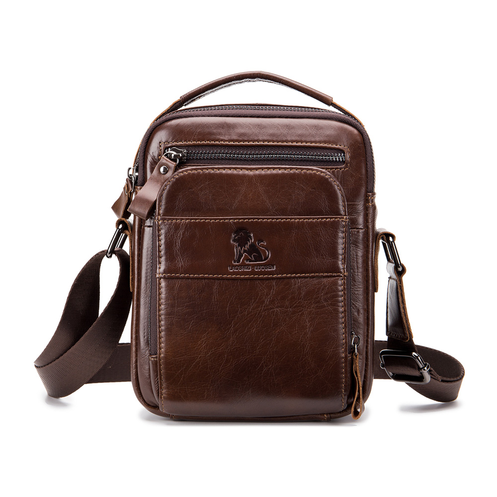 Whatna 2way牛革 ミニショルダーバッグ メンズ ポシェット 人気型 耐久性 本革 本皮 レザー 縦型 ビジネスバッグ メッセンジャーバッグ 斜め掛け iPad 収納約23*9*17cm黒 ブラック ブラウン全2色(91308) 3