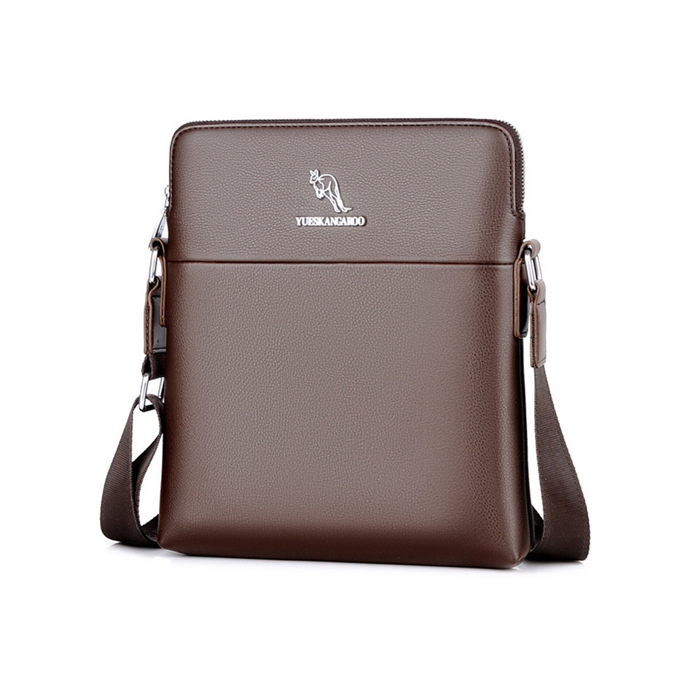 Whatna 2way革 ショルダーバッグ メンズ  ポシェット縦型iPad 収納可 人気型 耐久性 革 レザー 縦型 ビジネスバッグ メッセンジャーバッグ 斜め掛け黒 ブラック ブラウン全2色（HA-039） 1