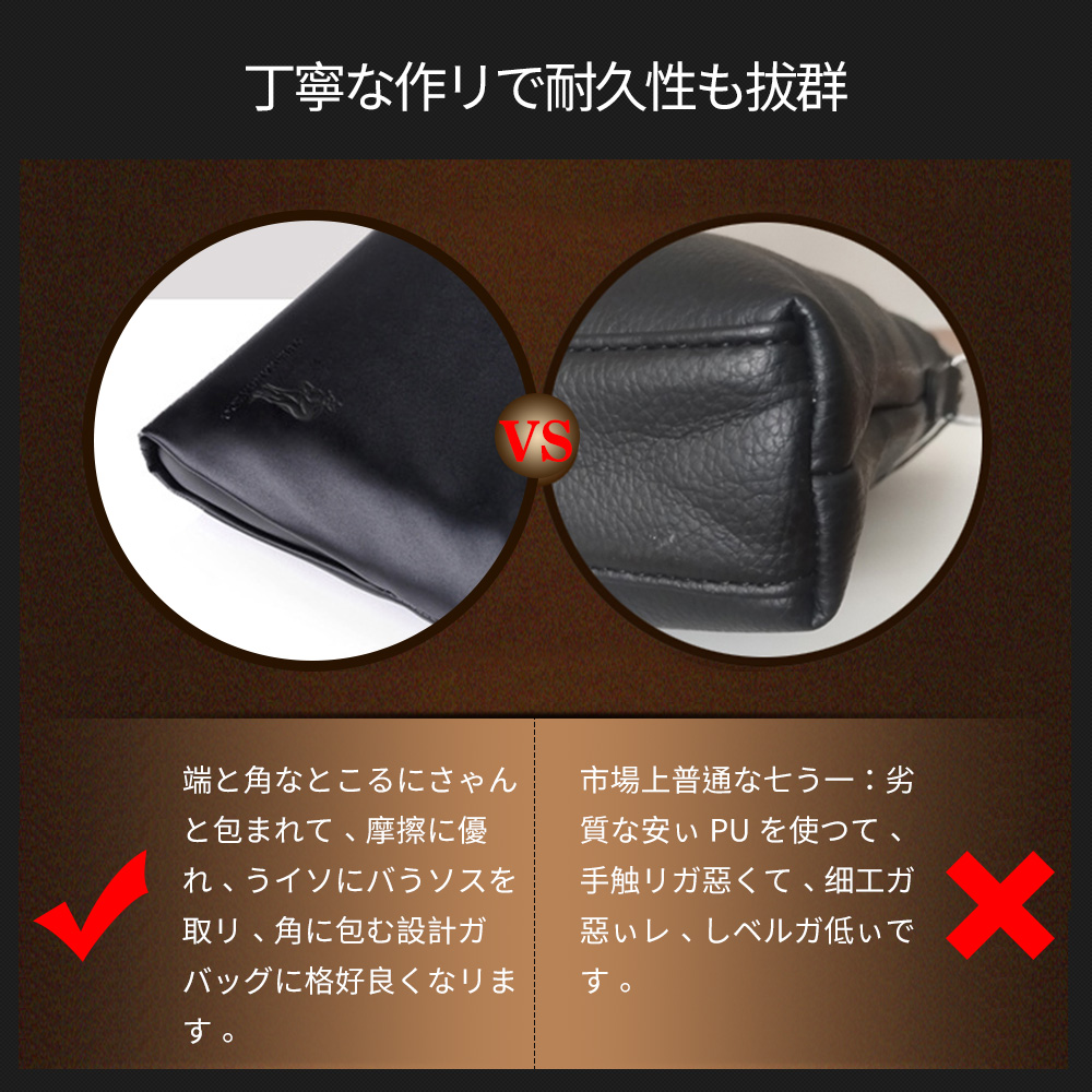 Whatna 2way革 ショルダーバッグ メンズ  ポシェット A4  iPad 収納可 人気型 耐久性 革 レザー 縦型 ビジネスバッグ メッセンジャーバッグ 斜め掛け黒 ブラック ブラウン全2色（HA-023） 8