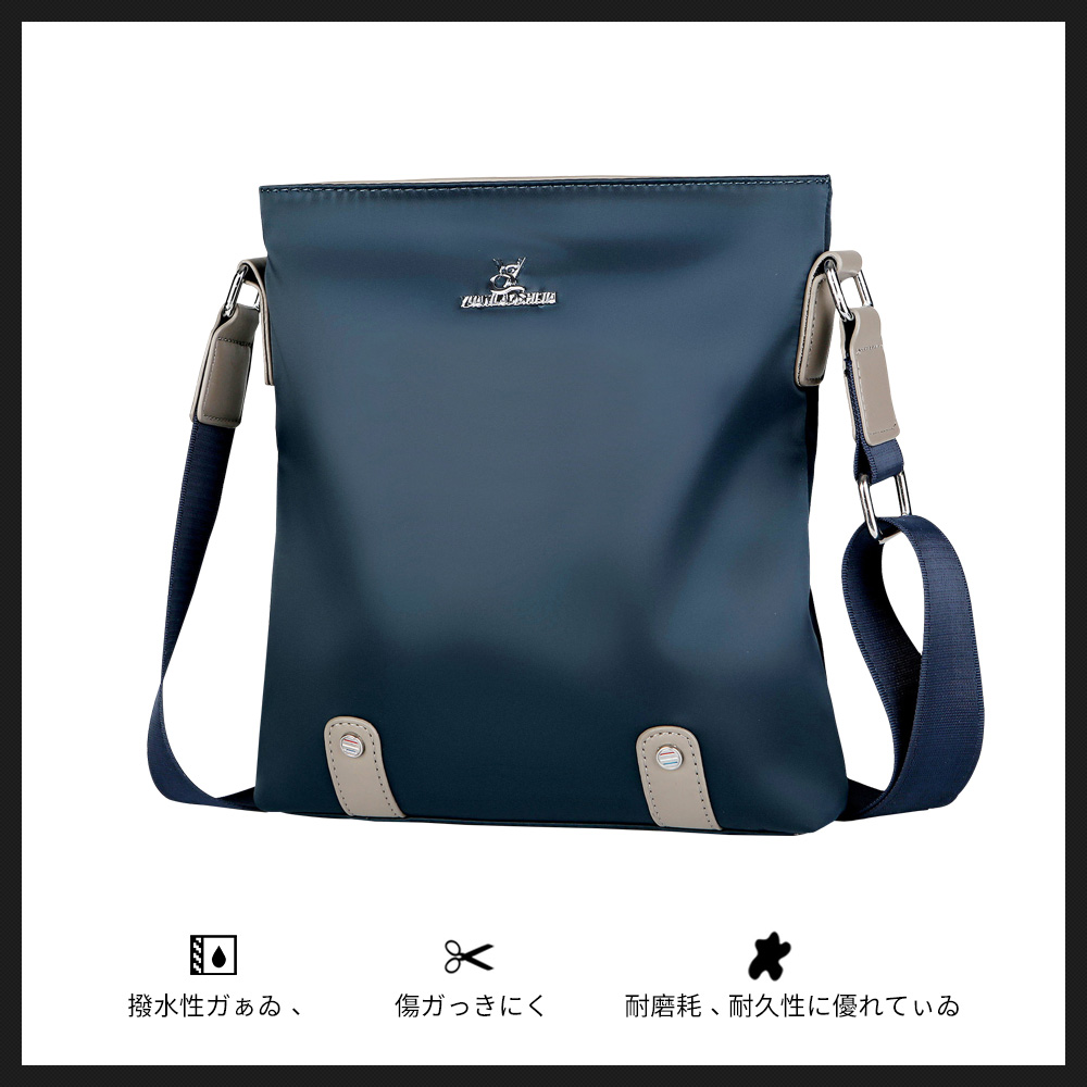 Whatna ショルダーバッグ メンズ メッセンジャーバッグ 縦型 横型 A4 B5 9.7インチipad収納可 オックスフォード布 防水 耐磨耗 ビジネスバッグ 小さい 斜めがけ バッグ 男性用 紳士用 黒 ブルー(3307) 5