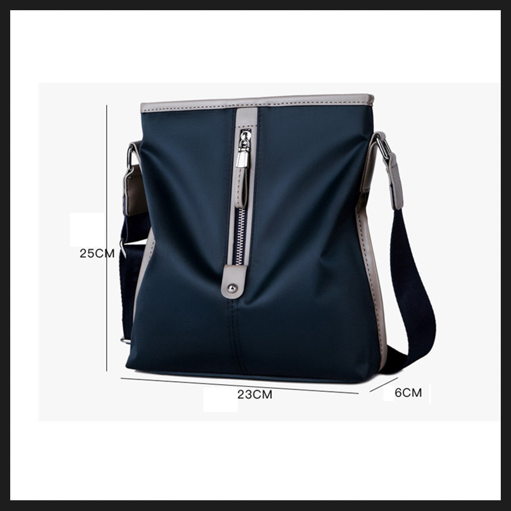 Whatna ショルダーバッグ メンズ メッセンジャーバッグ 縦型 B5 9.7インチipad収納可 オックスフォード布 防水 耐磨耗 ビジネスバッグ 小さい 斜めがけ バッグ 男性用 紳士用 黒 ブルー（8506） 1