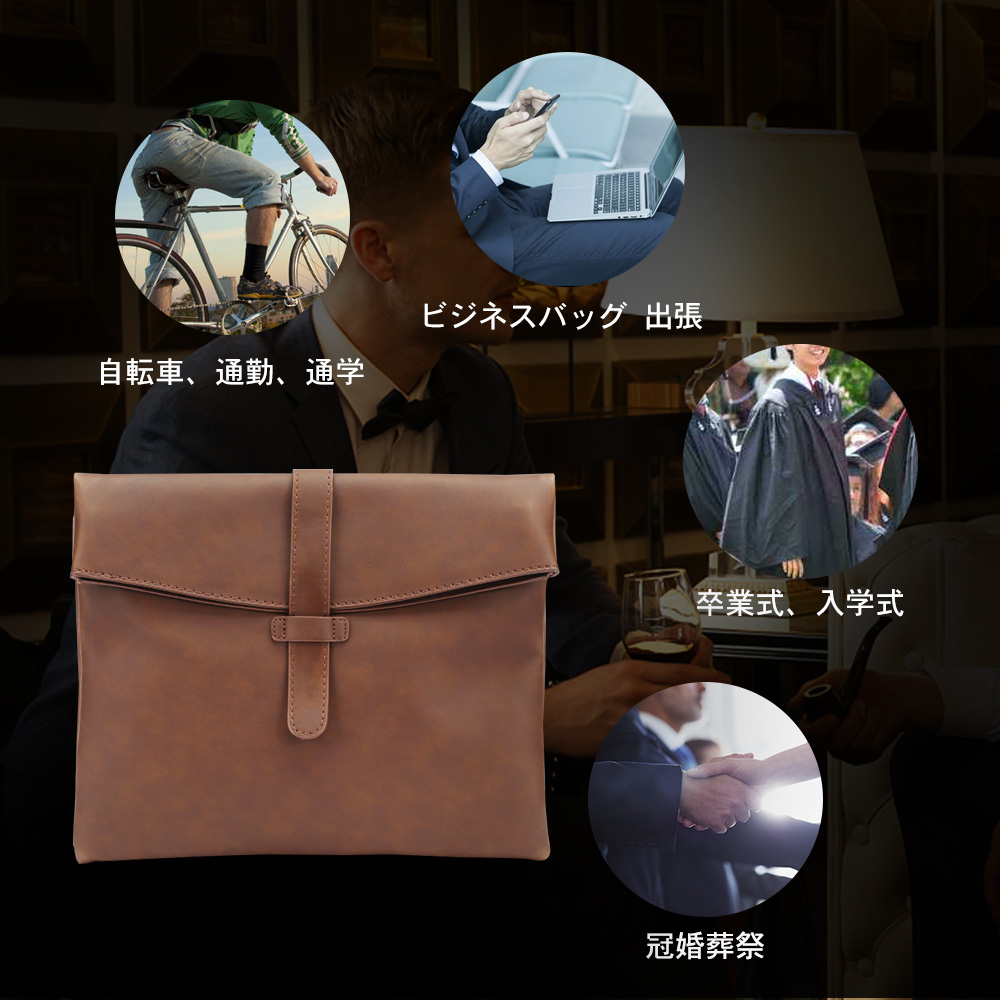 Whatna 口折れ ショルダーバッグ メンズ ポシェット人気型 耐久性 革 レザー 縦型 ビジネス バッグ メッセンジャーバッグ 斜め掛けブラウン茶色 (1077) 7