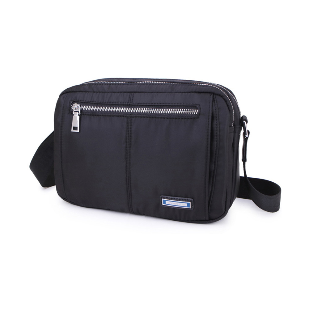Whatnaショルダーバッグ メンズ メッセンジャーバッグ 頑丈 軽量 横型 B5 9.7インチipad収納可 2室仕切 オックスフォード布 防水 耐磨耗 ビジネスバッグ 小さい 斜めがけ バッグ 男性用 紳士用 黒 ブルー グレー  5208-62 0