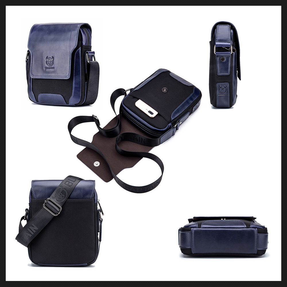 Whatna 牛革ショルダーバッグ メンズ メッセンジャーバッグ 縦型 小さめ ビジネスバッグ ipadmini収納可 本 革通勤 通学 斜めがけバッグ オシャレ な シンプル な 実用 自転車 かばん男性用（999） 2