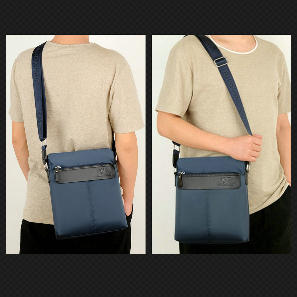 Whatnaショルダーバッグ メンズ メッセンジャーバッグ 縦型 B5 9.7インチipad収納可 オックスフォード布 防水 耐磨耗 ビジネスバッグ 小さい 斜めがけ バッグ 男性用 紳士用 黒 ブルー（6606#） 7
