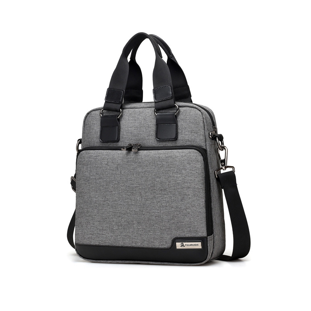 Whatna 2wayショルダーバッグ メンズ 斜め掛け 手提げ 縦型 ビジネスバッグ 小さめ メッセンジャーバッグ B5 ipad pro 10.5収納可 防水 耐磨 通学 通勤鞄 自転車かばん プレゼント男性 黒 ブルー グレー(FL1602) 1