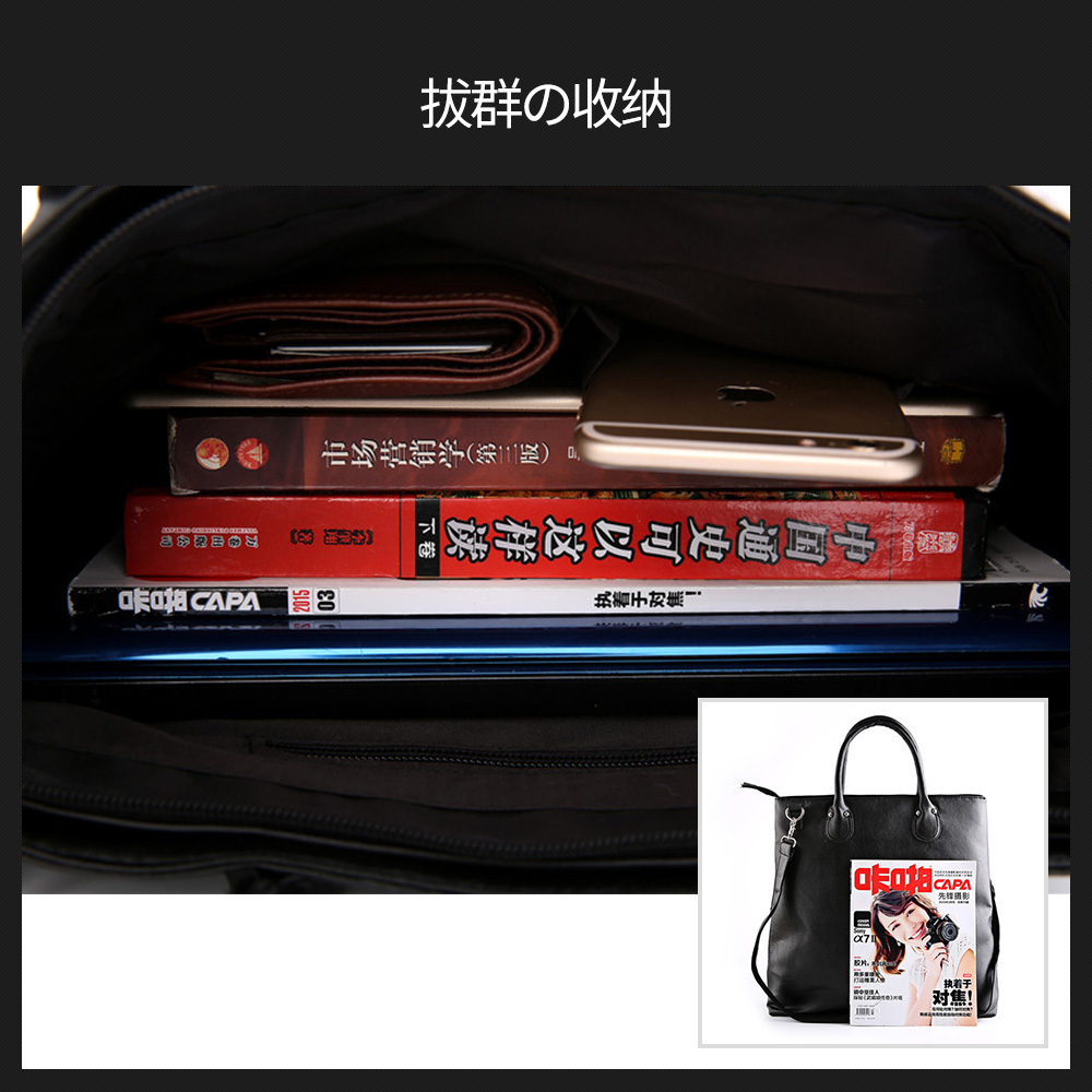 Whatna ビジネス バッグ メンズ 2wayショルダー 手提げ 厚手