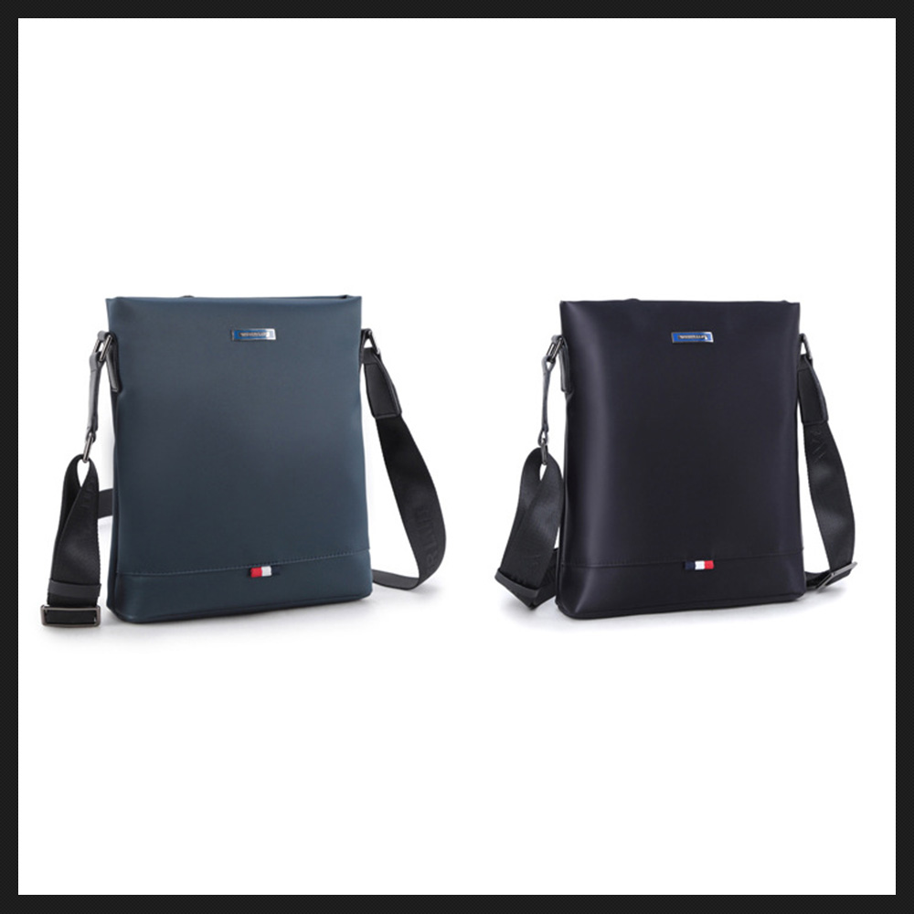 Whatnaショルダーバッグ メンズ メッセンジャーバッグ 縦型 B5 9.7インチipad収納可 オックスフォード布 防水 耐磨耗 ビジネスバッグ 小さい 斜めがけ バッグ 男性用 紳士用 黒 ブルー(5208-50) 0