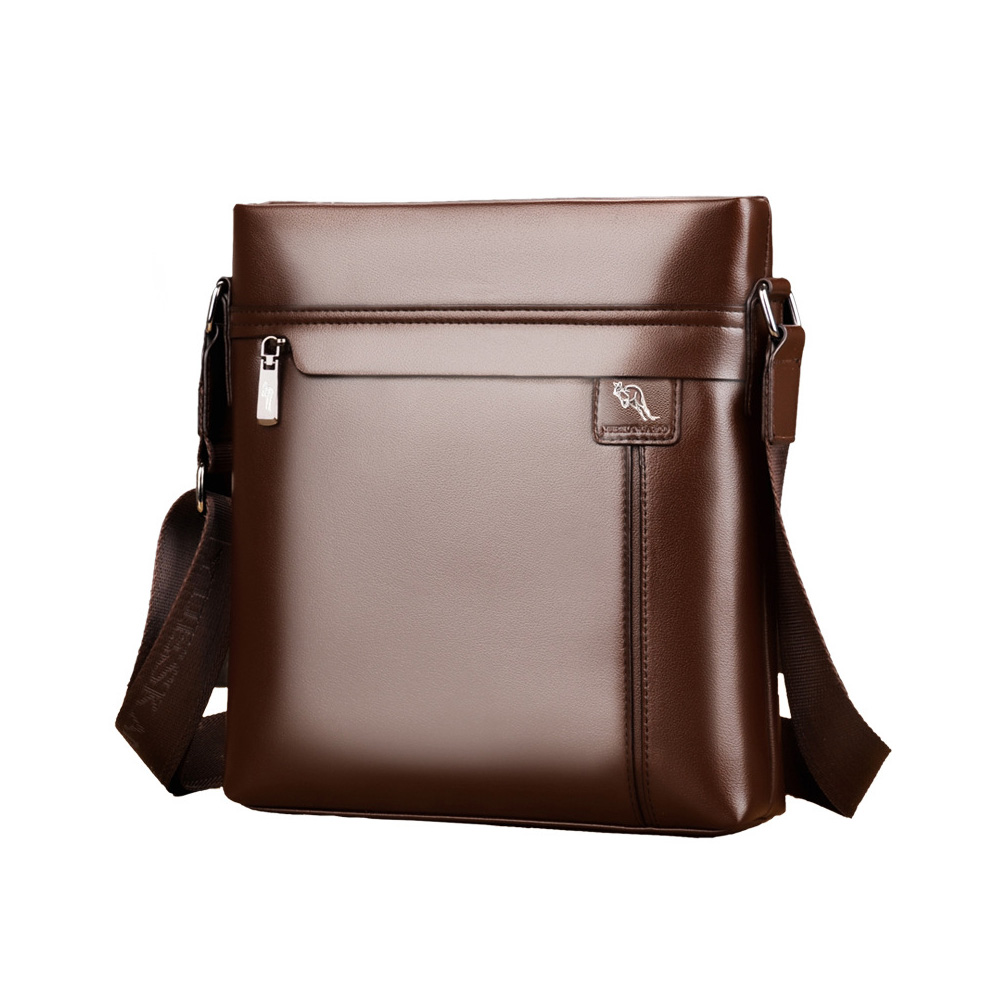 Whatna 2way革 ショルダーバッグ メンズ  ポシェット縦型iPad 収納可 人気型 耐久性 革 レザー 縦型 ビジネスバッグ メッセンジャーバッグ 斜め掛け黒 ブラック ブラウン全2色(HA-28) 1