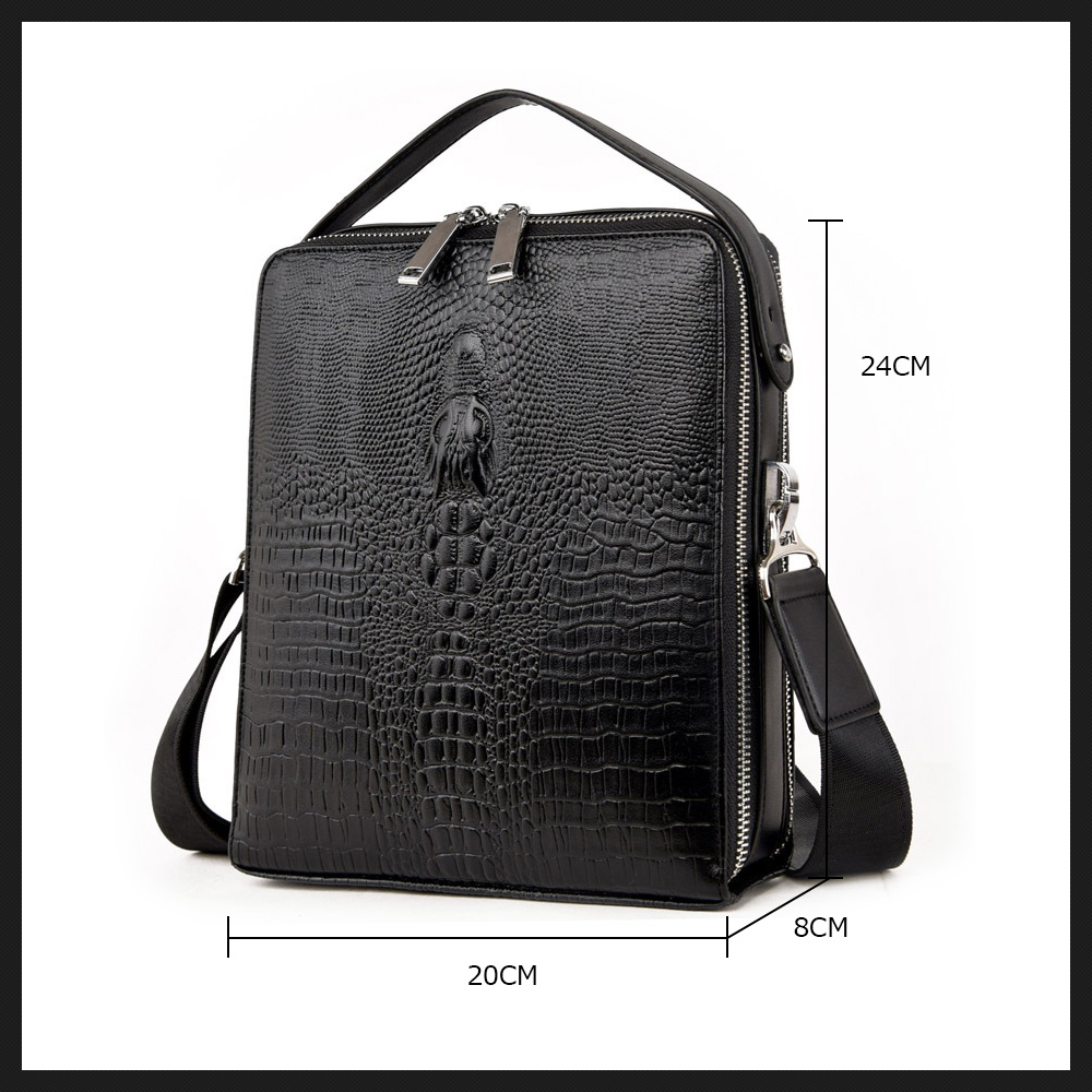 Whatna 2way ショルダーバッグ メンズ ポシェット 縦型 斜め掛け 手提げ バッグ 厚手 レザー 本 革 8枚カード収納 2室式で 大容量 メッセンジャーバッグ 小さめ ビジネス 通学 通勤鞄 绅士 男性用 黒 ブラウン ブルー（8815） 3