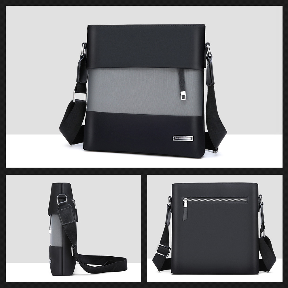 Whatnaショルダーバッグ メンズ メッセンジャーバッグ 縦型 B5 9.7インチipad収納可 オックスフォード布 防水 耐磨耗 ビジネスバッグ 小さい 斜めがけ バッグ 男性用 紳士用 黒 ブルー（eq-715） 3