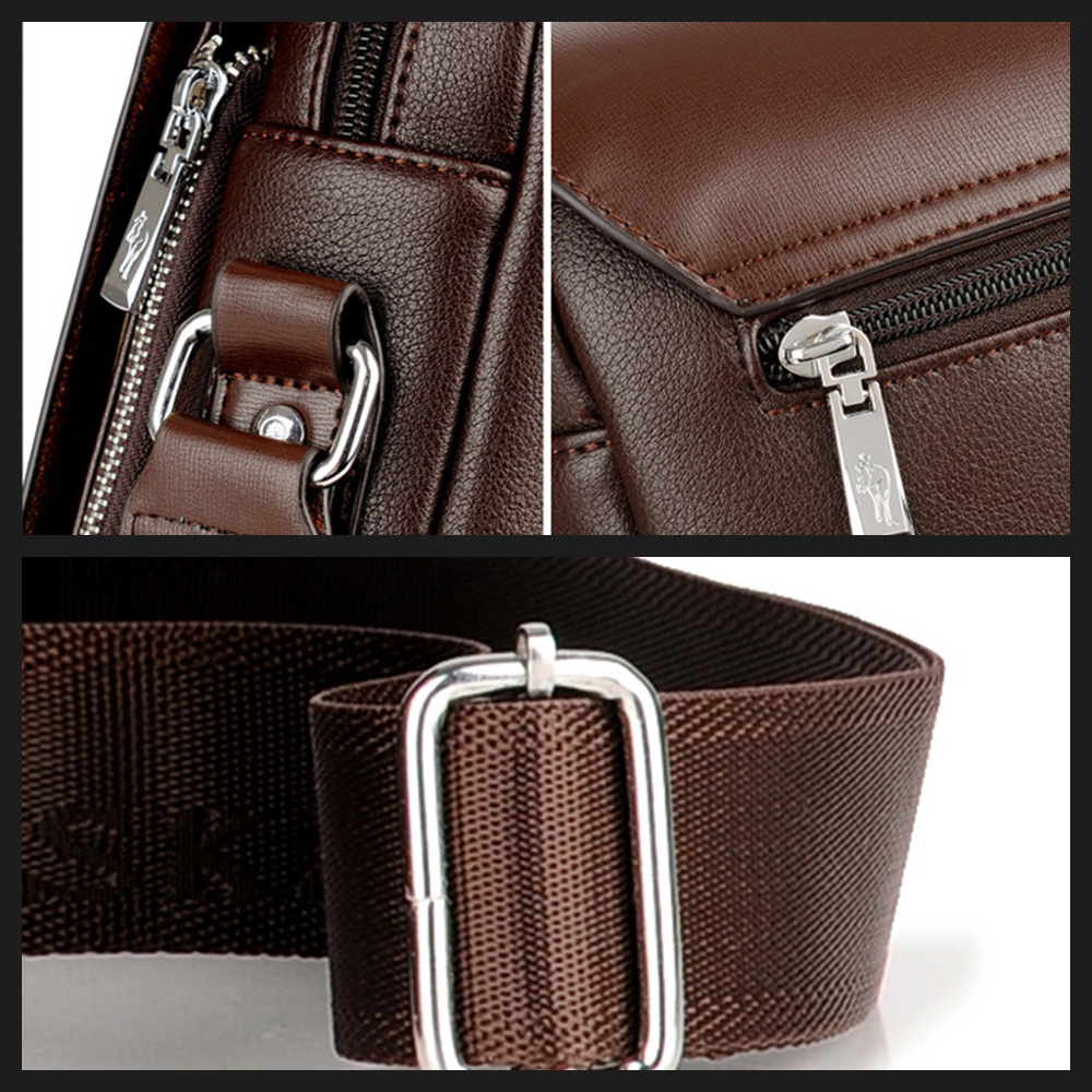 whatna フラップ ショルダーバッグ メンズ ビジネスバッグ 縦型  横型A4大容量 盗難防止 革 皮  フォーマル ビジネス 通勤 通学 カジュアル 斜めがけ バッグ メッセンジャーバッグ軽量 実用 自転車 かばん男性用 ブラウン 黒（HA-003） 8