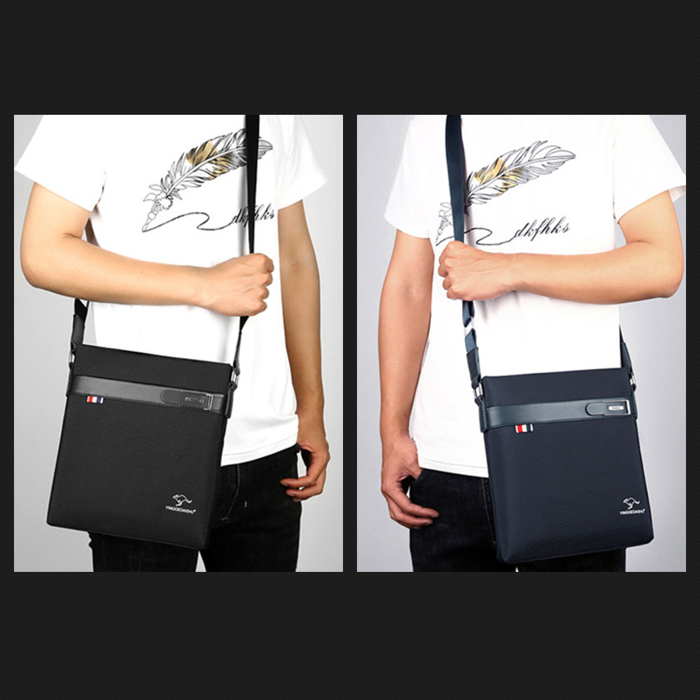 Whatnaショルダーバッグ メンズ メッセンジャーバッグ 縦型 B5 9.7インチipad収納可 オックスフォード布 防水 耐磨耗 ビジネスバッグ 小さい 斜めがけ バッグ 男性用 紳士用 黒 ブルー（1801） 7