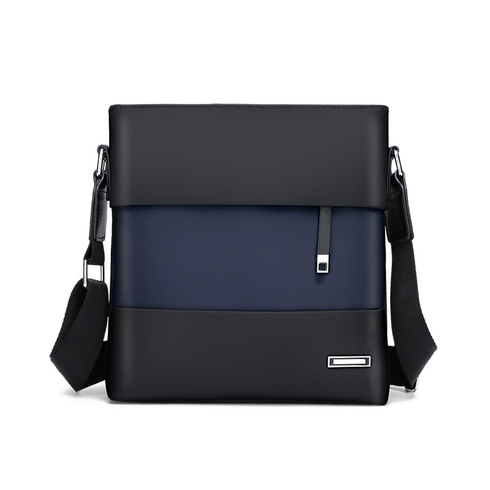 Whatnaショルダーバッグ メンズ メッセンジャーバッグ 縦型 B5 9.7インチipad収納可 オックスフォード布 防水 耐磨耗 ビジネスバッグ 小さい 斜めがけ バッグ 男性用 紳士用 黒 ブルー（eq-715） 1