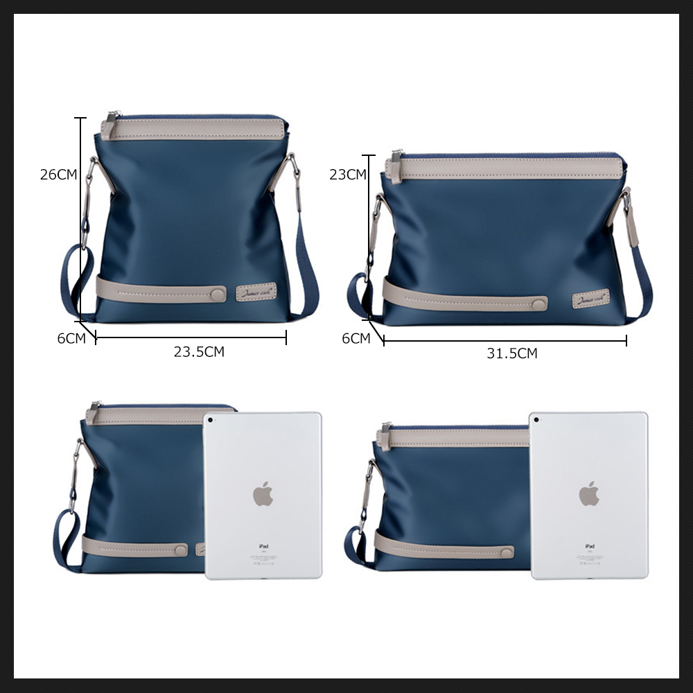 Whatna ショルダーバッグ メンズ メッセンジャーバッグ 縦型 横型 A4 B5 9.7インチipad収納可 オックスフォード布 防水 耐磨耗 ビジネスバッグ 小さい 斜めがけ バッグ 男性用 紳士用 黒 ブルー(8505) 1