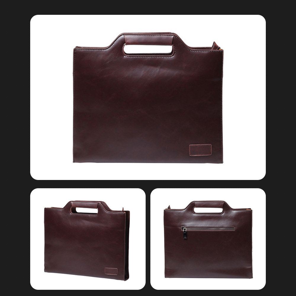 Whatna ビジネス バッグ メンズ 2way ショルダー 手提げ大容量 ブリーフケース 15インチPC 黒 ブラウン(616) 2