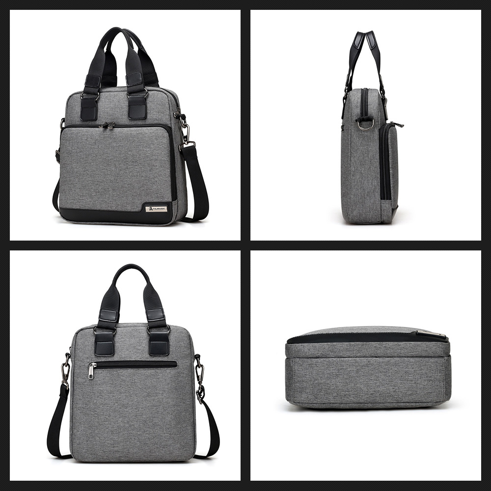 Whatna 2wayショルダーバッグ メンズ 斜め掛け 手提げ 縦型 ビジネスバッグ 小さめ メッセンジャーバッグ B5 ipad pro 10.5収納可 防水 耐磨 通学 通勤鞄 自転車かばん プレゼント男性 黒 ブルー グレー(FL1602) 3