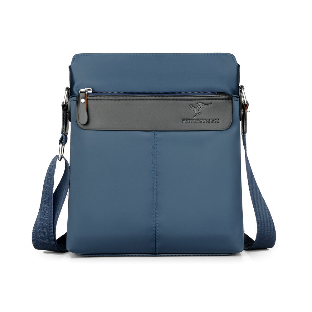 Whatnaショルダーバッグ メンズ メッセンジャーバッグ 縦型 B5 9.7インチipad収納可 オックスフォード布 防水 耐磨耗 ビジネスバッグ 小さい 斜めがけ バッグ 男性用 紳士用 黒 ブルー（6606#） 1