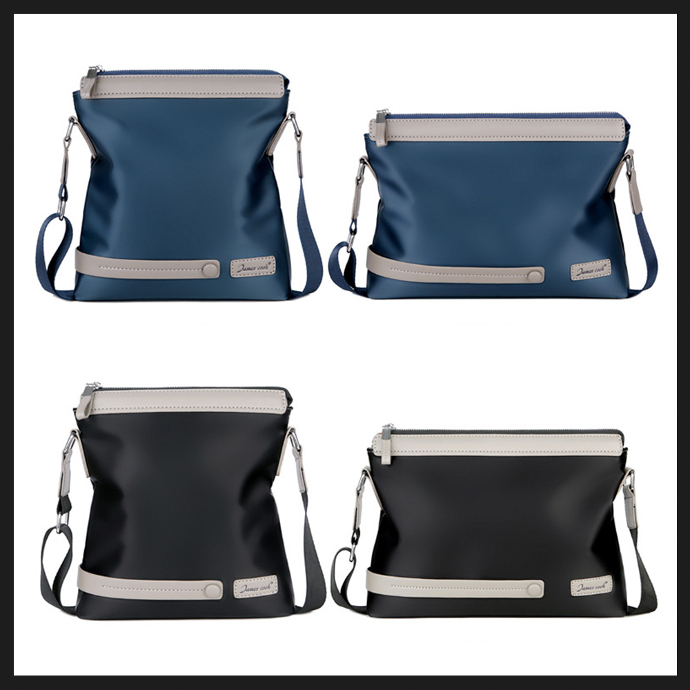 Whatna ショルダーバッグ メンズ メッセンジャーバッグ 縦型 横型 A4 B5 9.7インチipad収納可 オックスフォード布 防水 耐磨耗 ビジネスバッグ 小さい 斜めがけ バッグ 男性用 紳士用 黒 ブルー(8505) 0