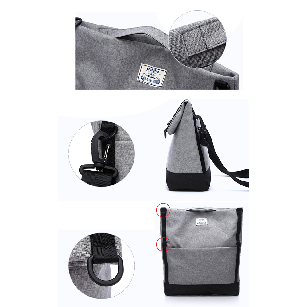 Whatna口折れ ショルダーバッグ メンズ バッグ 高密度ォックスフォ一ド製 防水 2way斜め掛け 手提げ14インチPC収納可 A4ビジネスバッグ 横型 メッセンジャーバッグ 通学 通勤鞄 軽量 実用 自転車 かばん男性用 CF-1615K 5