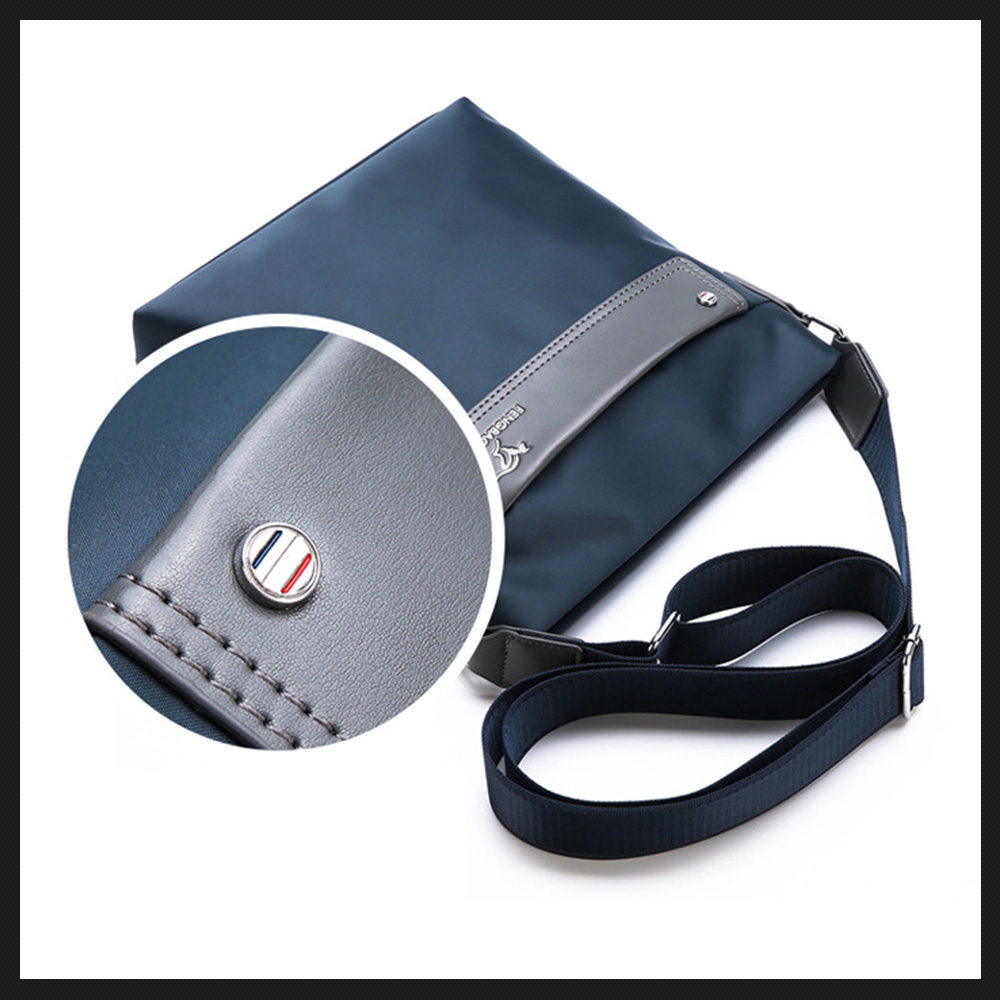 Whatnaショルダーバッグ メンズ メッセンジャーバッグ 縦型 B5 9.7インチipad収納可 オックスフォード布 防水 耐磨耗 ビジネスバッグ 小さい 斜めがけ バッグ 男性用 紳士用 黒 ブルー（6608#） 7