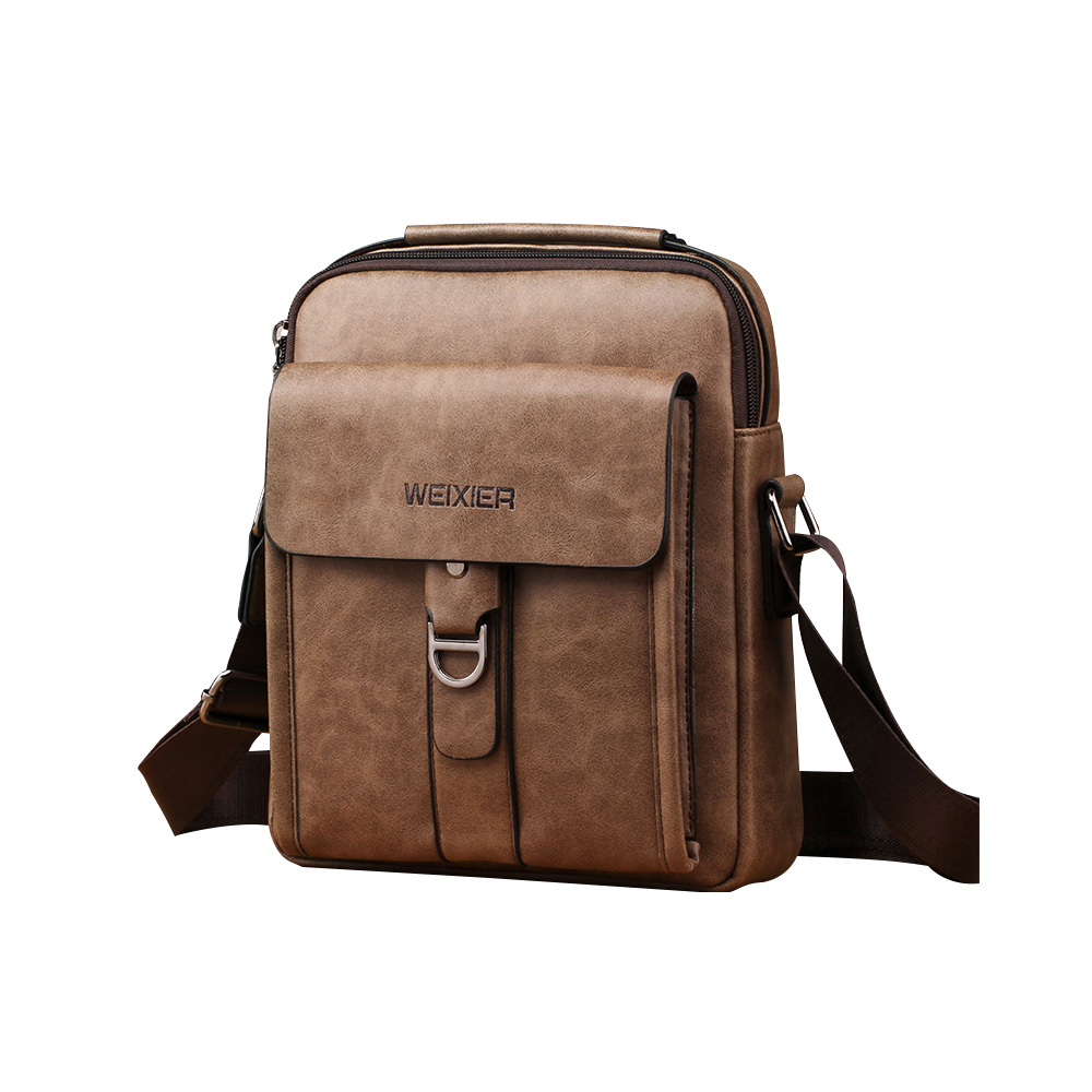Whatna 2way革ショルダーバッグ メンズ ポシェット メッセンジャーバッグ 斜め掛け 手提げ9.7インチipad収納可 革 通勤 通学 斜めがけバッグ オシャレ な シンプル な 軽量 実用 自転車 かばん男性用 ブラウン 黒( 8606) 2