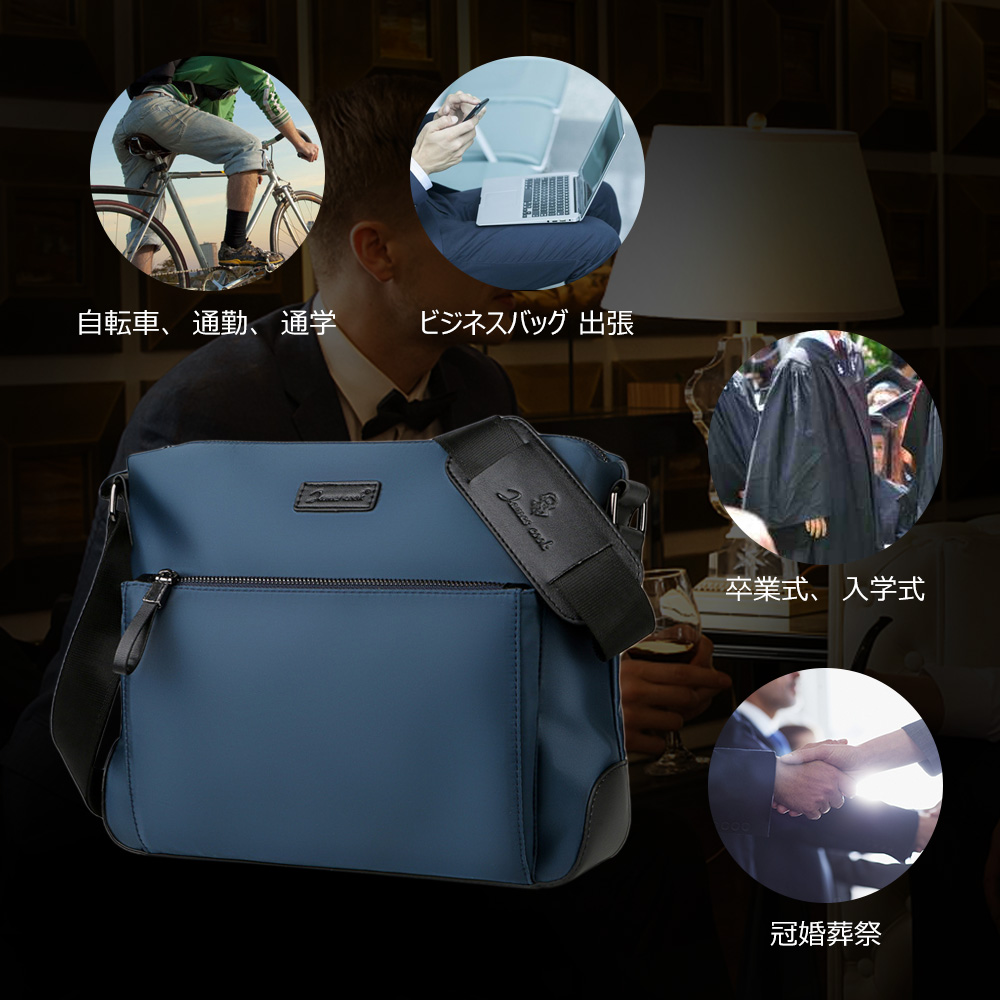 Whatna ショルダーバッグ メンズ メッセンジャーバッグ 横型 A4