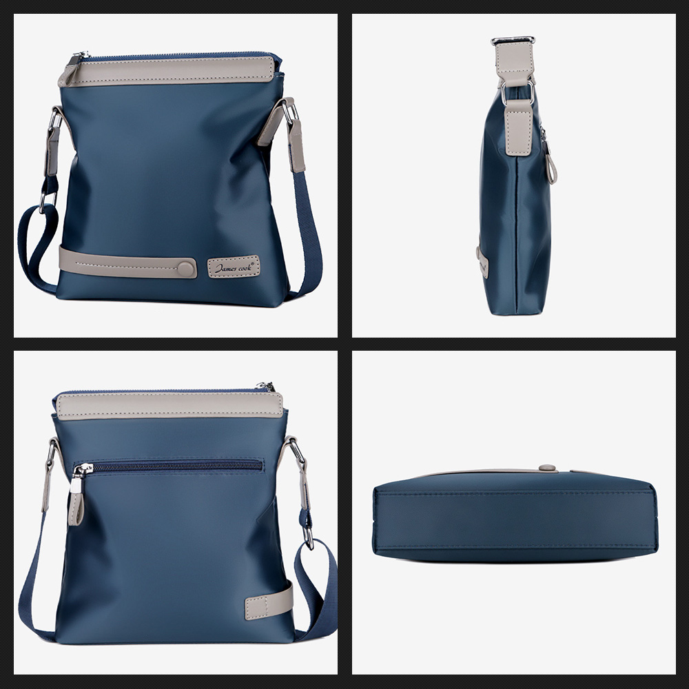 Whatna ショルダーバッグ メンズ メッセンジャーバッグ 縦型 横型 A4 B5 9.7インチipad収納可 オックスフォード布 防水 耐磨耗 ビジネスバッグ 小さい 斜めがけ バッグ 男性用 紳士用 黒 ブルー(8505) 2