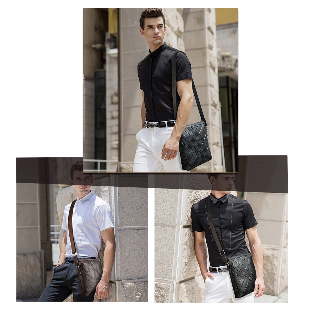 Whatna牛革ショルダーバッグ メンズ メッセンジャーバッグ厚手 本 革 レザー 縦型 小さめビジネスバッグ ipad 10.5収納可 革 通勤 通学 斜めがけバッグ オシャレ な シンプル な 軽量 実用 自転車 かばん男性用(9120) 7