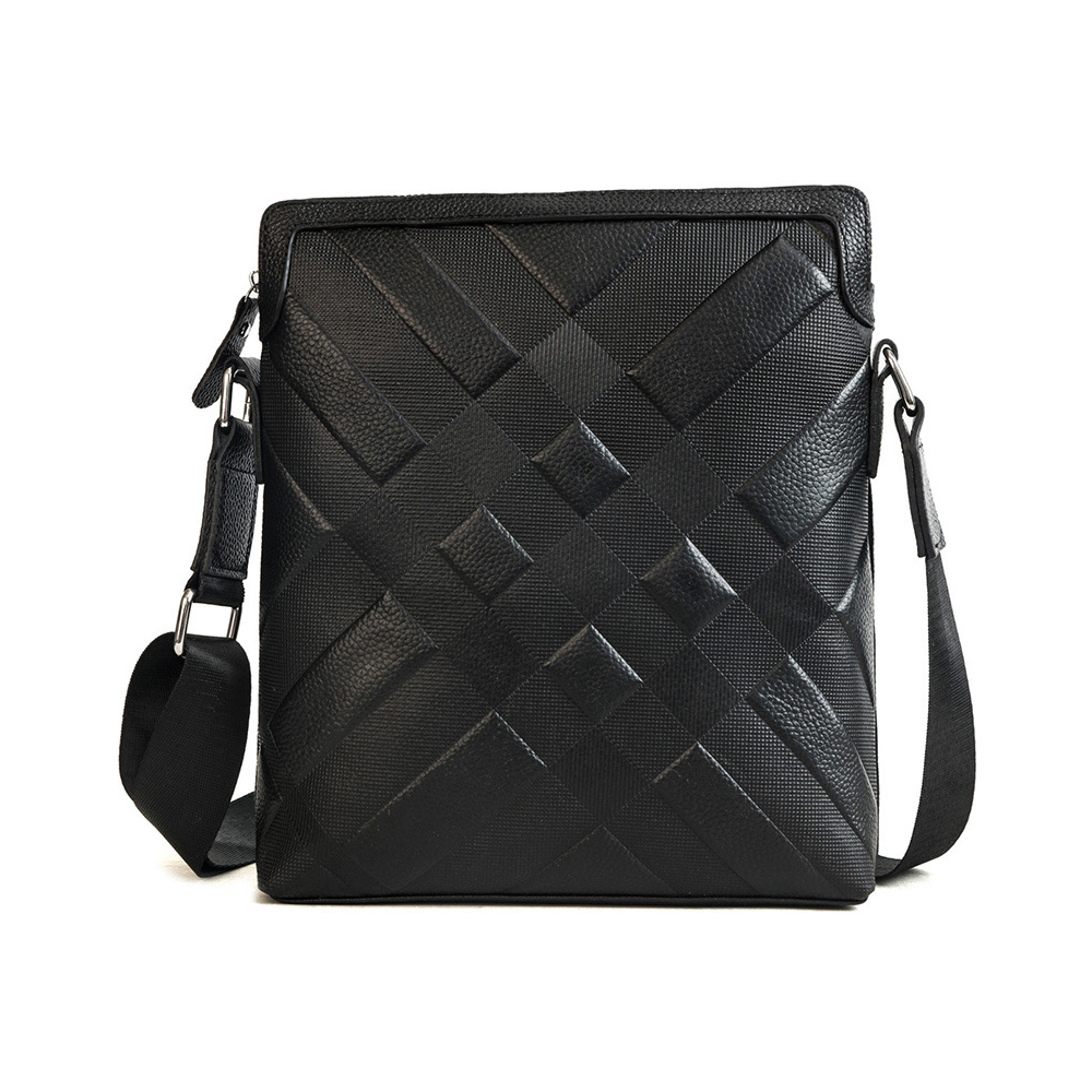 Whatna牛革ショルダーバッグ メンズ メッセンジャーバッグ厚手 本 革 レザー 縦型 小さめビジネスバッグ ipad 10.5収納可 革 通勤 通学 斜めがけバッグ オシャレ な シンプル な 軽量 実用 自転車 かばん男性用(9120) 0