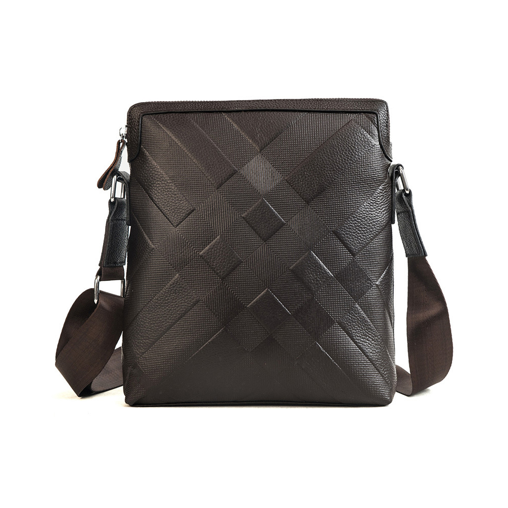 Whatna牛革ショルダーバッグ メンズ メッセンジャーバッグ厚手 本 革 レザー 縦型 小さめビジネスバッグ ipad 10.5収納可 革 通勤 通学 斜めがけバッグ オシャレ な シンプル な 軽量 実用 自転車 かばん男性用(9120) 1