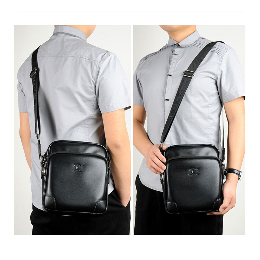 Whatna革 ミニショルダーバッグ  縦型 メンズ ポシェット ショルダーミニポーチ 小さめ メッセンジャーバッグ 斜め掛け ビジネス アウトドア フォーマル 通学 通勤鞄 軽量 実用 自転車 かばん男性用 紳士用 黒 ブラウン (088) 5
