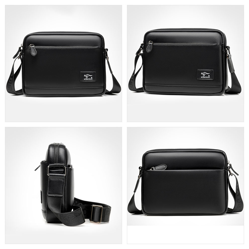 Whatna革 ミニショルダーバッグ 横型 メンズ ポシェット ショルダーミニポーチ 小さめ メッセンジャーバッグ 斜め掛け ビジネス アウトドア フォーマル 通学 通勤鞄 軽量 実用 自転車 かばん男性用 紳士用 黒 ブラウン (094) 3