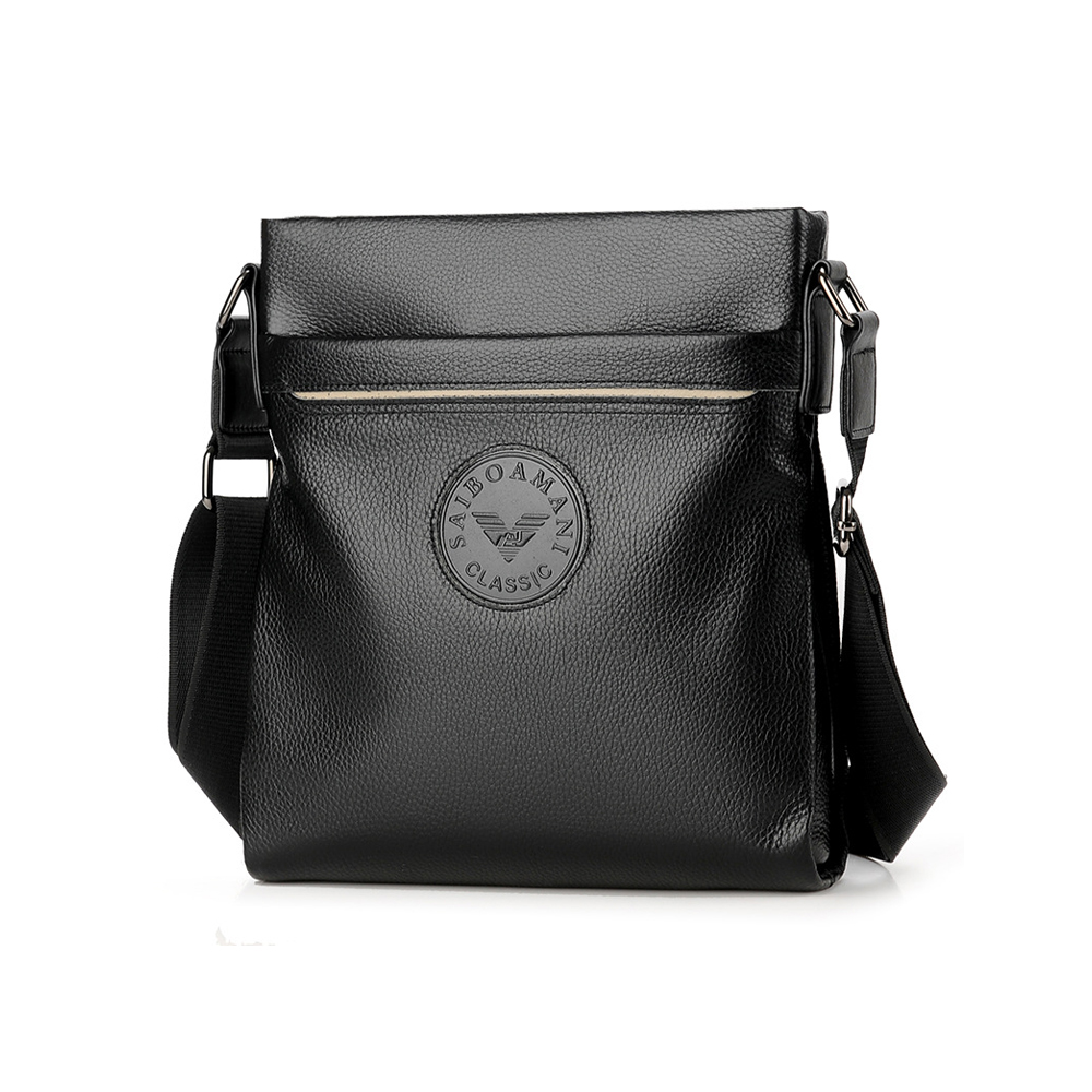 Whatna 牛革 = ショルダーバッグ メンズ メッセンジャーバッグ 縦型 B5 10.5インチipad収納可 本 革 厚手 レザー ビジネスバッグ 小さい 斜めがけ バッグ 男性用 紳士用 黒 ブラウン(S173) 0